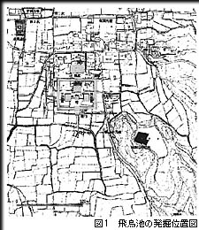 飛鳥池の発掘位置図